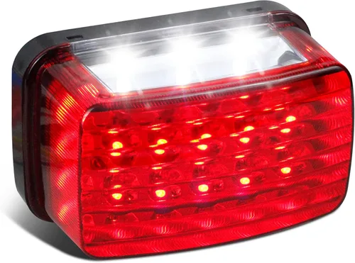 Luz trasera LED con lente roja, luz trasera y de freno para ATV, compatible con Yamaha Grizzly Big Bear Bruin Kodiak Wolverine Rhino Viking,