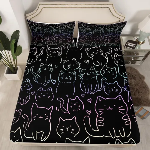 Miniatura 28 de Erosebridal Sábana bajera ajustable de moda de los años 90, tamaño individual para niños, adolescentes y adultos, sábanas de cama con cinta de radio