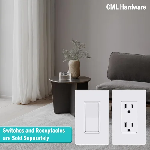 Miniatura 8 de CML - Placas de pared sin tornillos, paquete de 120 cubiertas decorativas para interruptor de luz, placa decorativa para interruptor de salida de 1