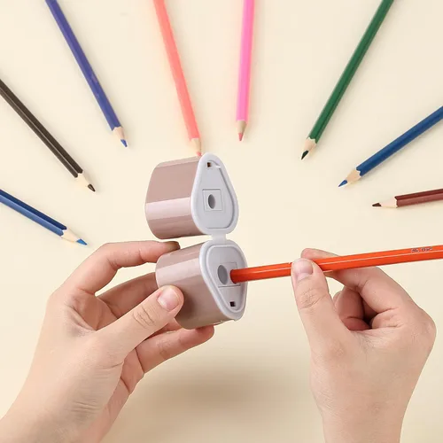 Miniatura 5 de Mr. Pen - Sacapuntas para lápices de colores, paquete de 3, 3 agujeros, manual de sacapuntas Colores boho