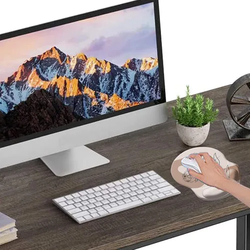 Miniatura 4 de Alfombrilla para mouse, soporte de muñeca ergonómica, para aliviar el dolor, con base de poliuretano antideslizante para juegos, hogar, oficina