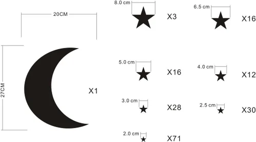 Miniatura 3 de Vinilo adhesivo de pared con diseño de luna y estrellas para niños y niñas, decoración de habitación de bebé, decoración de pared para el hogar