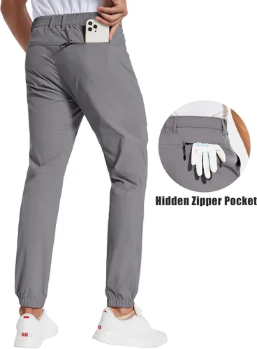 Miniatura 3 de PULI Pantalones deportivos de golf elásticos para hombre con 4 bolsillos, impermeables, ajustados, para senderismo, casual, viajes, trabajo