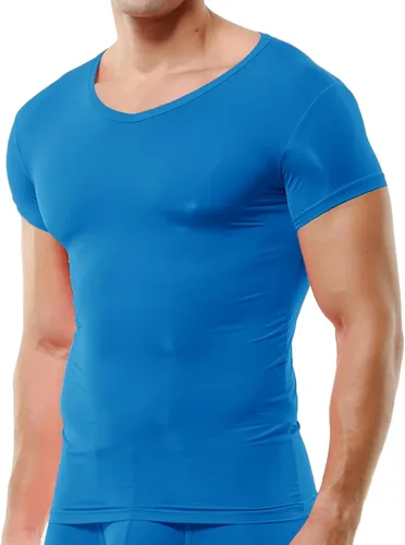 Miniatura 8 de DTODWW Men's Undershirts Soft V Neck Short Sleeves T-Shirts Classic Tees for Men Slim Fit Sweat Shirts Solid Color Tops