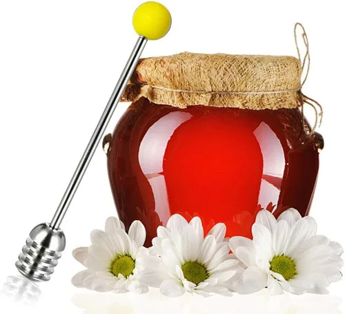 Miniatura 5 de Varita de miel de acero inoxidable de 6.3 pulgadas, servidor de varita de miel para dispensar miel llovizna, recuerdos de fiesta de boda, baby