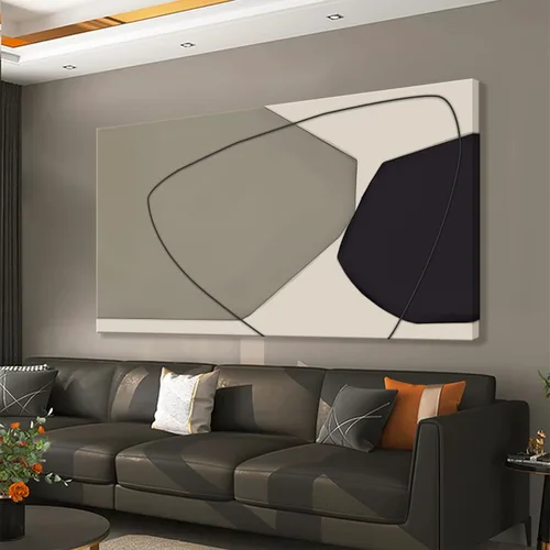 Arte de pared abstracto en lienzo Decoración de arte en lienzo Arte de pared minimalista Arte de pared geométrico en bloques de color Pinturas en