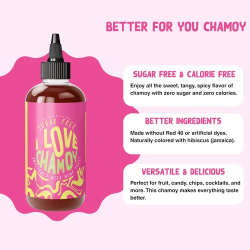 Miniatura 3 de I Love Chamoy Salsa - Salsa de chamoy sin azúcar para frutas - Perfecto para añadir un toque picante a tus aperitivos y platos favoritos - Auténtico