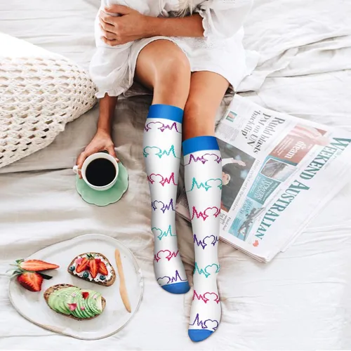 Miniatura 3 de Bluemaple Paquete de 6 calcetines de compresión de cobre para mujeres y hombres, el mejor apoyo para médicos, correr, enfermería, atletismo