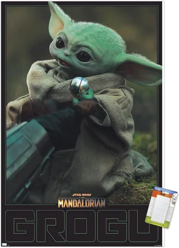 Miniatura 16 de Trends International Star Wars: The Mandalorian Season 2 - Póster de pared Grogu, 22.4 pulgadas de largo x 14.7 pulgadas, versión enmarcada
