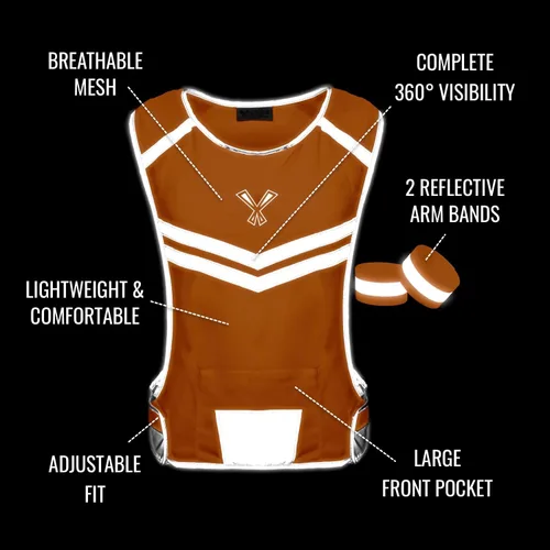 Miniatura 4 de Reflective Running Vest with Pocket & 2 Bands, High-Visibility