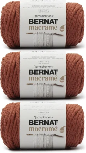 Miniatura 11 de Bernat - Hilo para macramé color negro, paquete de 3 de 250 g/8.8 oz - Algodón - #6 súper esponjoso - Tejido de punto, ganchillo y manualidades