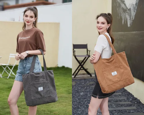 Miniatura 7 de Makukke Corduroy Totes Bag Women - Shoulder Hobo Bag Handbags Crossbody Bag Big Capacity Shopping Purses