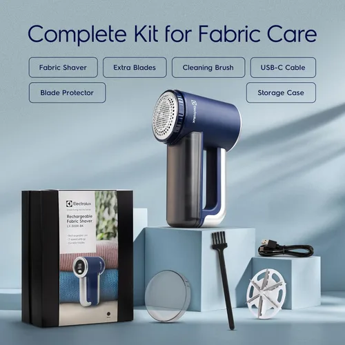 Miniatura 6 de Electrolux Afeitadora de Tela Recargable Removedor de Pelusa de 3 Velocidades para Ropa y Muebles Elimina Pelusa y Formación de Bolitas Azul