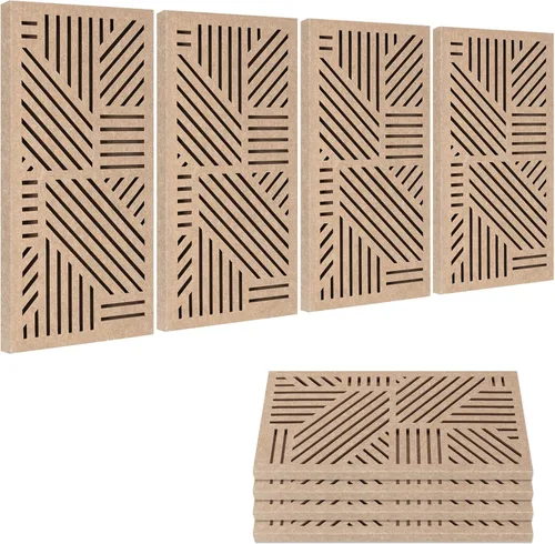 BUBOS Paquete de 4 Paneles Acústicos Engrosados, 23.6''x11.8'' Paneles Acústicos de Pared de Cavidad Autoadhesivos Absorbentes de Sonido para Teatro