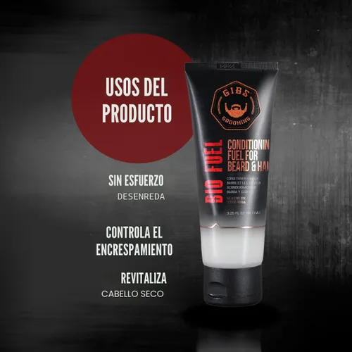 Miniatura 3 de GIBS Grooming Bio Fuel - Combustible acondicionador para el crecimiento de la barba y el cabello (3.25 onzas) de mantequilla de mango, palma enana