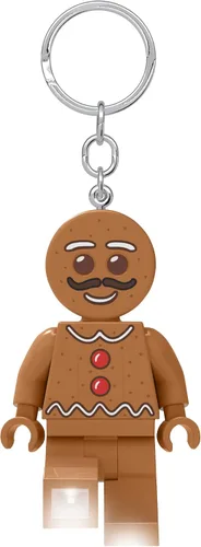 LEGO Minifigures - Figura grande de 3 pulgadas de alto, llavero de luz - Hombre de jengibre (KE182H), Marrón