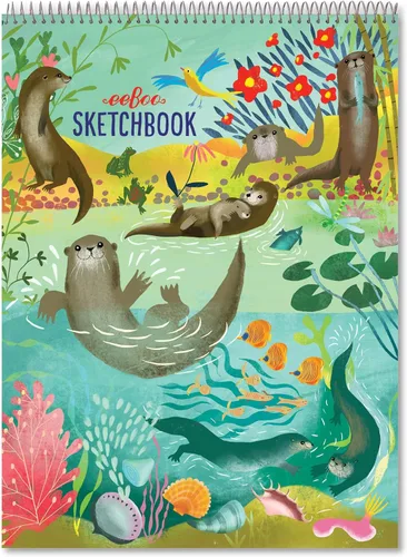 Miniatura 7 de eeBoo: Shark & Friends Cuaderno de bocetos en blanco encuadernado en espiral, 60 páginas, papel de 4.94 oz/m², 95 libras, 8.5 x 11, ecológico