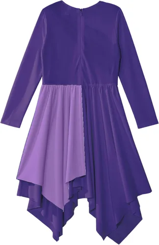 Miniatura 12 de CHICTRY Vestido de baile lírico sin mangas asimétrico para niñas, disfraz de adoración litúrgica contemporánea