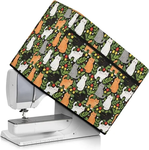 Miniatura 27 de Funda para máquina de coser con estampado floral, estilo bohemio, resistente a las manchas, ligera, impermeable, cubierta antipolvo con bolsillos