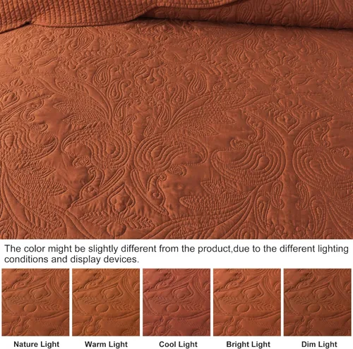 Miniatura 227 de HoneiLife - Juego de colcha de tamaño Queen, juego de ropa de cama de pana bordada de 3 piezas, colcha de lujo, ligera, cálida, para todas las Pana