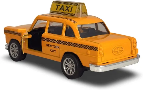 Miniatura 4 de NYC Taxi en cabina amarilla con acción de retroceso, juguete de taxi de la ciudad de Nueva York (sin sonido)
