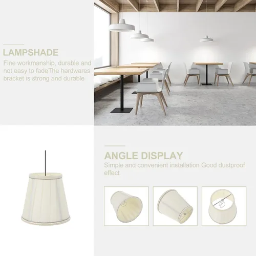 Miniatura 6 de Beaupretty Pantalla de lámpara pequeña para lámparas de mesa y luz de pie con clip de repuesto para pantalla de tela, cubierta de luz, color beige