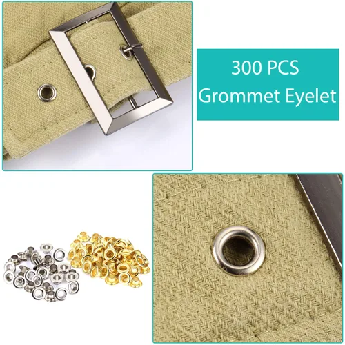 Miniatura 4 de Mudder Kit de Herramientas de Alicates para Ojales y Arandelas de 301 Piezas, Alicates Perforadores de Ojales y Arandelas para Tela y Cuero con 300