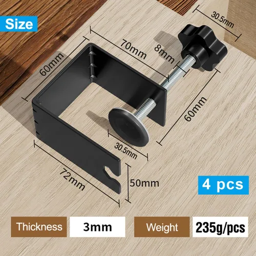 Miniatura 2 de 4 abrazaderas en C, abrazaderas de instalación delanteras de cajón, abrazaderas de acero laminado en frío para carpintería, se pueden utilizar como