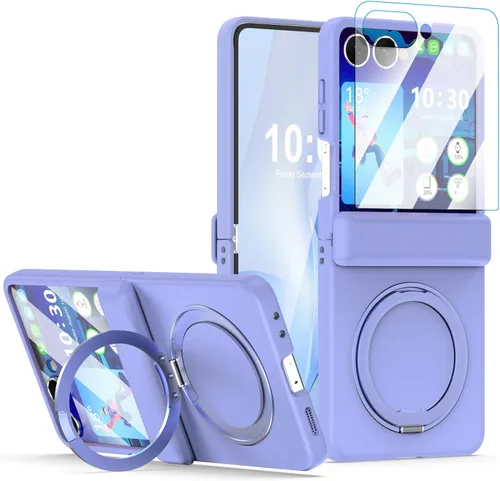 Miniatura 8 de Funda magnética diseñada para Samsung Galaxy Z Flip 6/5 con protección de bisagra, protector de pantalla y soporte [compatible con MagSafe], funda