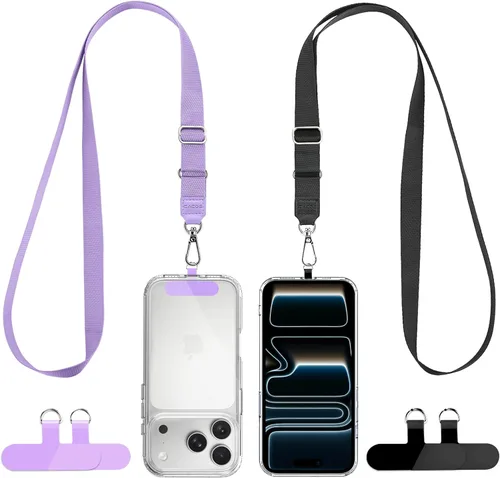 Miniatura 8 de CACOE Paquete de 2 cordones para teléfono, 2 correas ajustables para el cuello, 2 parches, cordones universales multifuncionales compatibles