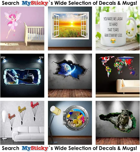 Miniatura 9 de Calcomanía de pared de graffiti con borde de hormigón profundo, calcomanía de vinilo personalizada (MYS107-S)