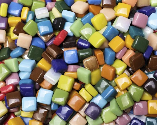 Miniatura 5 de Lanyani Azulejos de mosaico de vidrio vibrante de 2 libras para artes y manualidades, piezas de vidrio sueltas a granel coloridas baldosas cuadradas