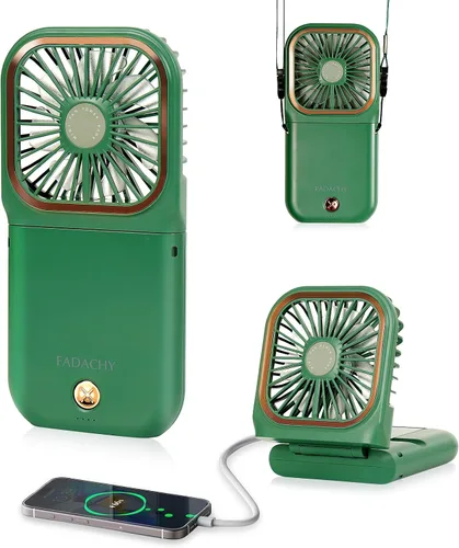 Miniatura 14 de Mini ventilador personal de mano Breeze Quiet Power Neck Fan recargable, al aire libre, senderismo, camping, blanco 2-Blanco