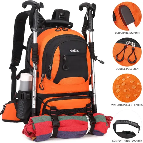 Miniatura 2 de Mochila de senderismo NerIion de 40L, mochila de viaje para hombres y mujeres, mochila impermeable para acampar al aire libre, mochila ligera de día