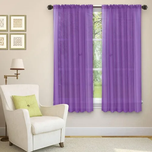 Miniatura 22 de Golden Linens LLC Juego de 2 paneles transparentes de color gris para ventana, bolsillo para barra, 54 pulgadas de ancho x 84 pulgadas de largo cada