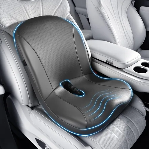 Miniatura 10 de Coverado Almohada de apoyo lumbar para automóvil, almohada ergonómica de espuma viscoelástica para silla de oficina, nuevo cojín de respaldo