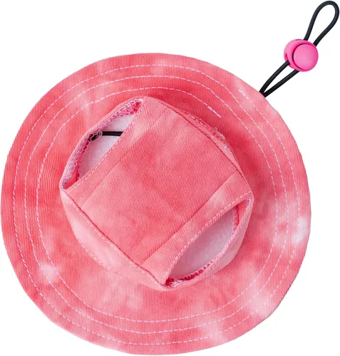 Miniatura 8 de Sombrero para mascotas con agujeros para las orejas, protector solar, gorra de béisbol adecuada para perros pequeños y medianos, sombrero de Rosa