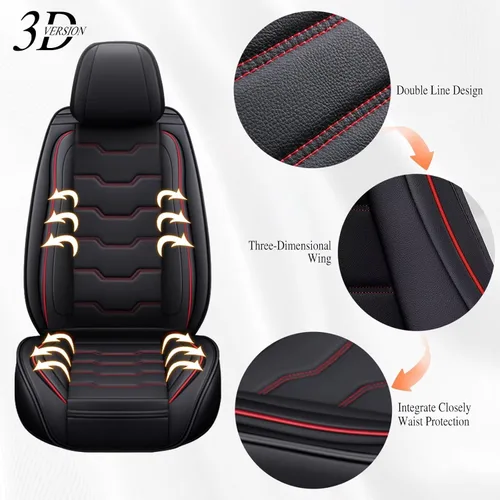 Miniatura 4 de DISUTOGO Fundas de Asiento Delantero para Coche Compatibles con Subaru Forester 2007-2024 2025 Fundas de Asiento de Cuero Sintético Impermeables