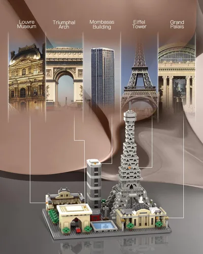 Miniatura 6 de dOvOb Architecture Paris Skyline Juego de Construcción de Micro Mini Bloques, 2324 Piezas de Ladrillos, Kit de Modelo de Colección de Rompecabezas