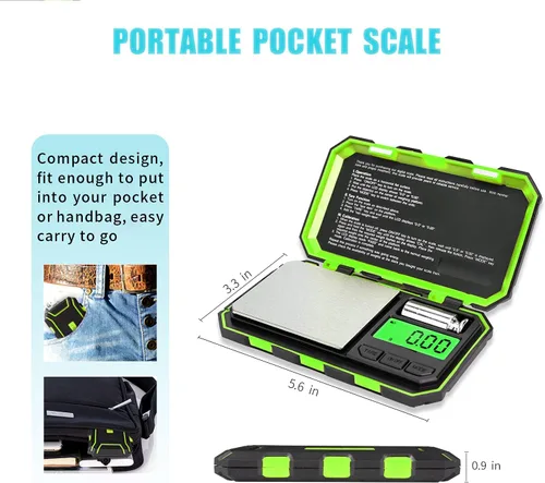 Miniatura 5 de Báscula de bolsillo de gramos Fuzion, báscula digital para joyería de 500 g x 0.01 g, báscula mini de 6 modos de conversión con pantalla LCD, tara