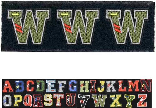Miniatura 15 de Paquete de letras inglesas A-Z Parche táctico de moral, parche de gancho y bucle, juego de insignias bordadas del ejército, mochila, sombrero