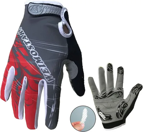 JPOJPO Guantes de ciclismo para hombres y mujeres, guantes de bicicleta de dedo completo, almohadilla de gel 3D cómodos