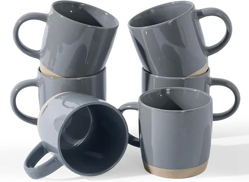Miniatura 17 de famiware Mercury - Tazas de café de 13 onzas, juego de 4 tazas de café con asa, tazas para café con leche, té caliente, capuchino, moca, cacao, negro