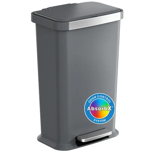 Miniatura 8 de iTouchless - Bote de basura de acero inoxidable de 20 galones, con filtro de olores, alto y grande, tapa de plástico negra antigolpes y pedal
