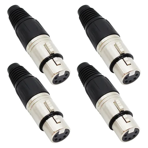 Miniatura 9 de Conector de cable XLR de 4 pines XLR de 4 pines, conector hembra de conector de micrófono, adaptador de audio para micrófono, paquete de 4