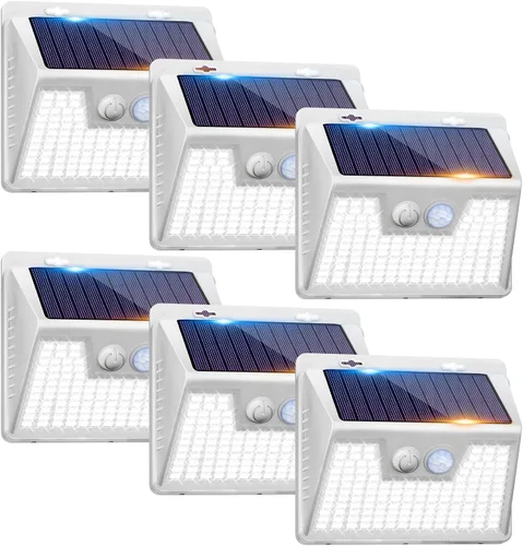 Miniatura 46 de Peasur Luces Solares para Exteriores con Sensor de Movimiento, 140 LED Luz Solar Alimentada por Energía Solar para Cerca Impermeable, 3 Modos