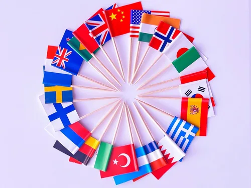 Miniatura 10 de stidsds Banderas de palillos de dientes de América Latina en 21 países, mini pequeñas en español que hablan varios adornos para cupcakes latinos 21