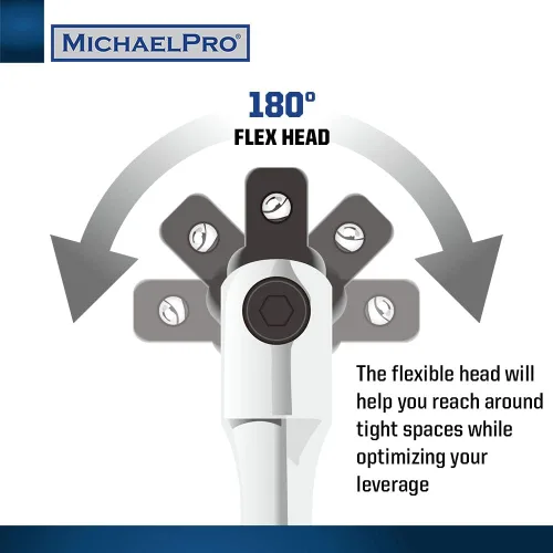 Miniatura 3 de MichaelPro MP007003 - Barra disyuntora de extensión de 1/2 pulgada/mango flexible, 18 pulgadas de longitud, conecta tu trinquete con esta barra