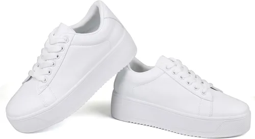 Miniatura 4 de JABASIC Zapatos deportivos de moda para mujer, con cordones, elegantes y cómodos para caminar