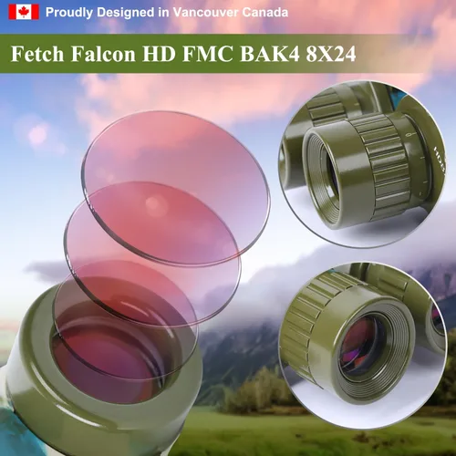 Miniatura 3 de Fetch Falcon - Binoculares FMC BAK4 HD de 8 x 24 pulgadas (tercera generación de alta potencia, resistencia al agua y portátiles) ideales